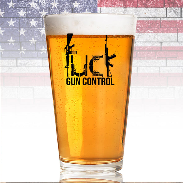 Pint Glass - F Gun Control Black - 2 Monkey Trading LLC