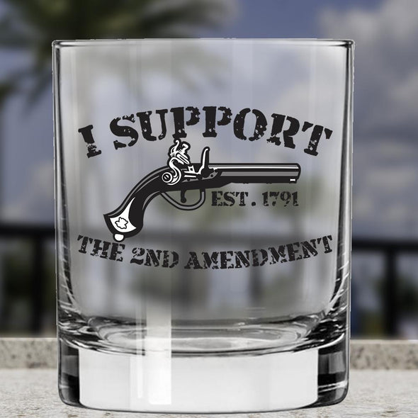 Whiskey Glass - I Support the 2nd Amendment Percussion Pistol - 2 Monkey Trading LLC