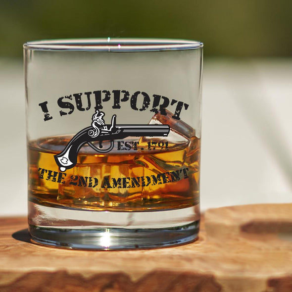 Whiskey Glass - I Support the 2nd Amendment Percussion Pistol - 2 Monkey Trading LLC