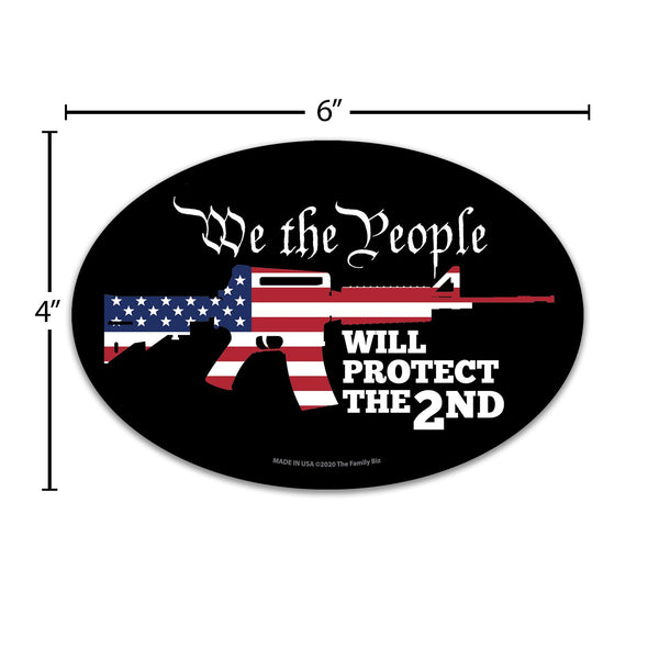 We The People Protect the Second 6x4 Oval Magnet - 2 Monkey Trading LLC
