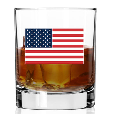Whiskey Glass - American Flag RWB - 2 Monkey Trading LLC