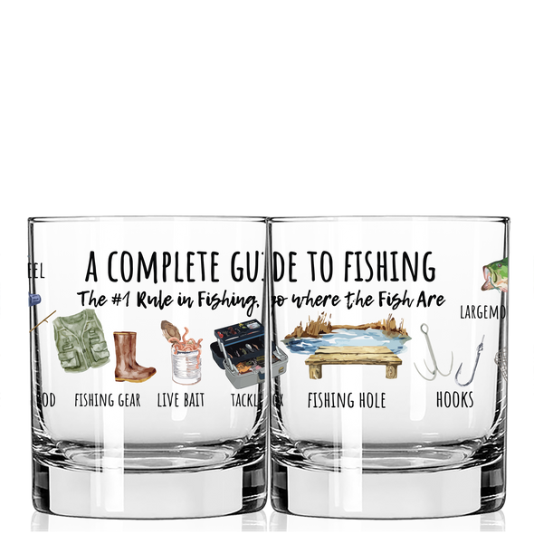A Complete  Guide to Fishing- Whiskey Glass 6 pcs MOQ