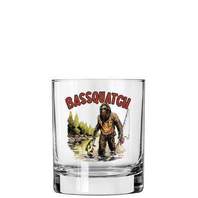 Bassquatch - Fishing Bigfoot Whiskey Glass