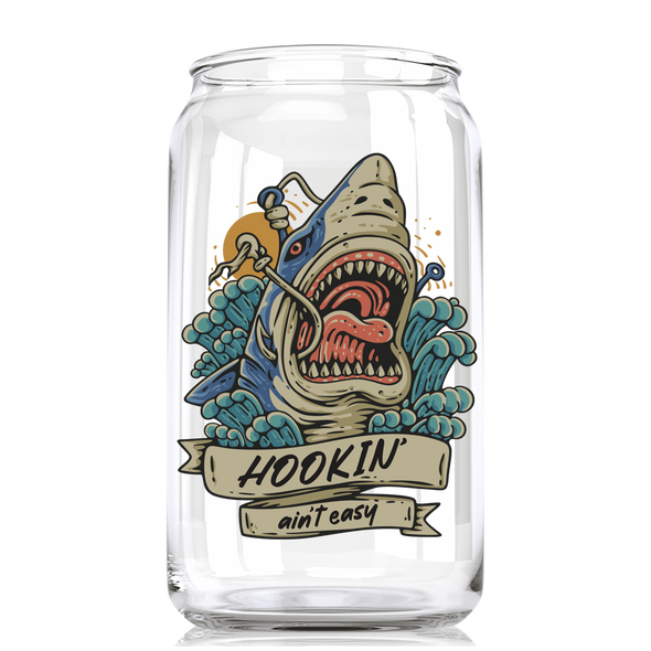 Hookin Ain't Easy! - Fishing Gift Beer Can Glass
