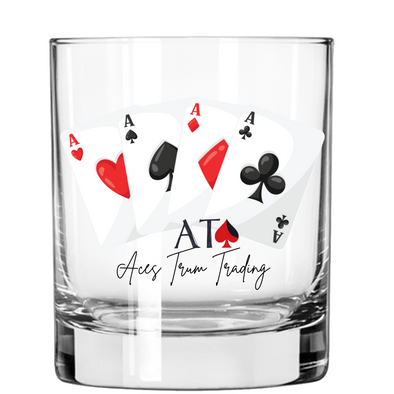 Aces Trump Trading - Whiskey Poker Glass