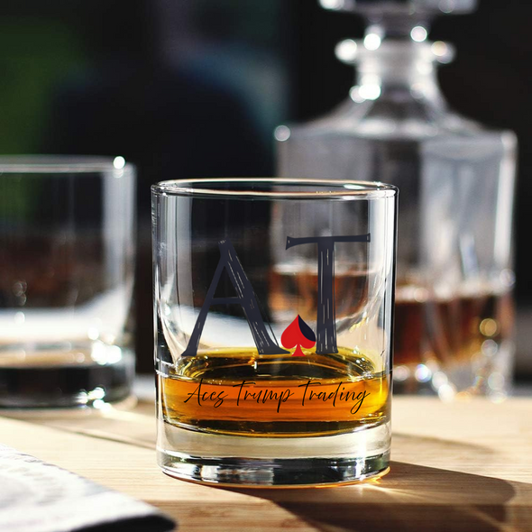 Aces Trump Trading - Whiskey Poker Glass