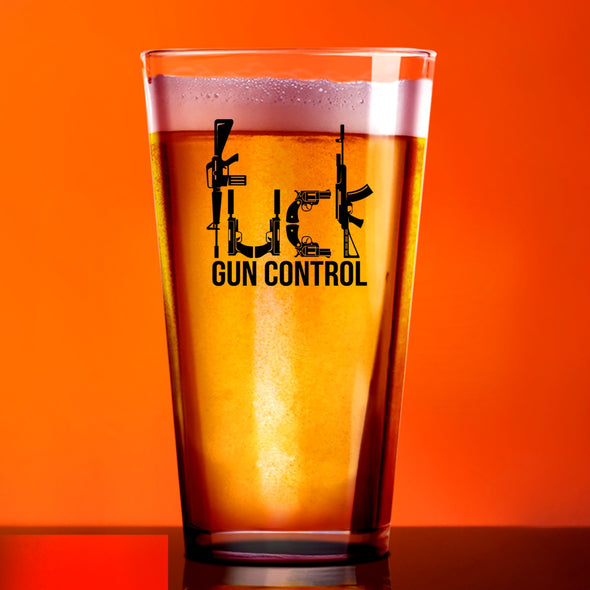 Pint Glass - F Gun Control Black