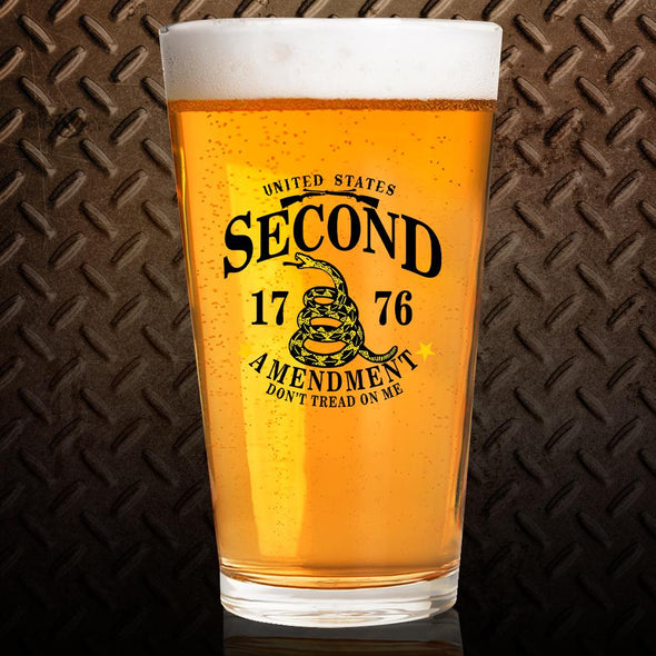 Pint Glass - US Second Amendment - 2 Monkey Trading LLC