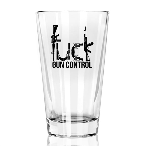 Pint Glass - F Gun Control Black - 2 Monkey Trading LLC