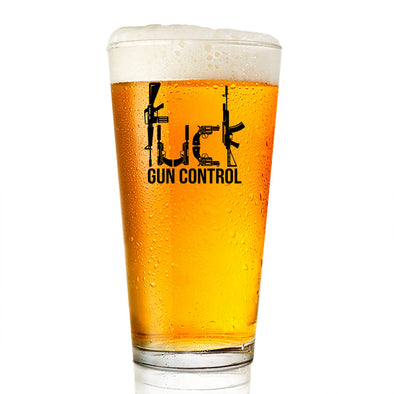 Pint Glass - F Gun Control Black - 2 Monkey Trading LLC