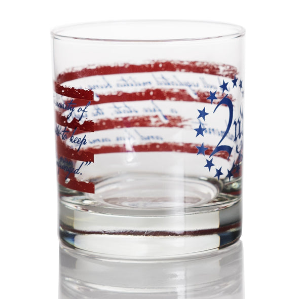 Whiskey Glass - 2nd Amendment Flag 360 Wrap - 2 Monkey Trading LLC