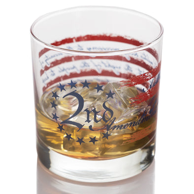 Whiskey Glass - 2nd Amendment Flag 360 Wrap - 2 Monkey Trading LLC