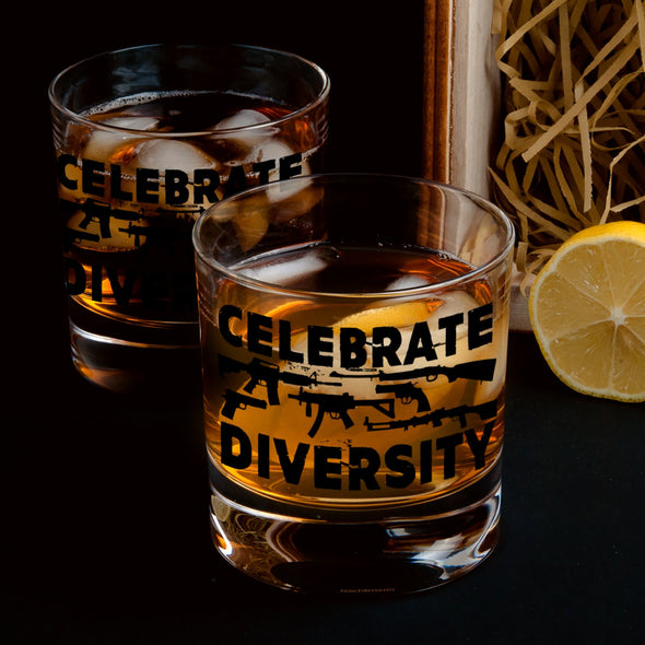 Whiskey Glass - Celebrate Diversity - 2 Monkey Trading LLC