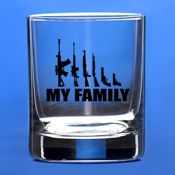 Whiskey Glass - My Family Guns - 2 Monkey Trading LLC