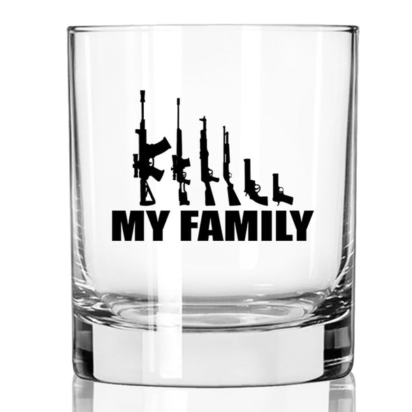 Whiskey Glass - My Family Guns - 2 Monkey Trading LLC