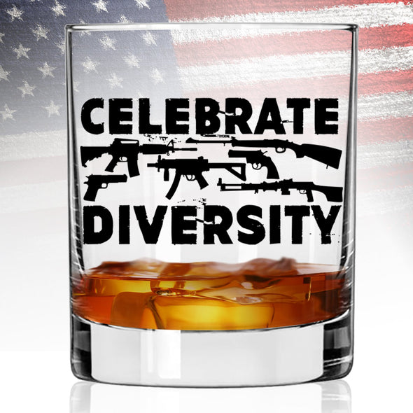 Whiskey Glass - Celebrate Diversity - 2 Monkey Trading LLC