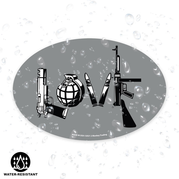 Gun Love 6x4 Oval Magnet