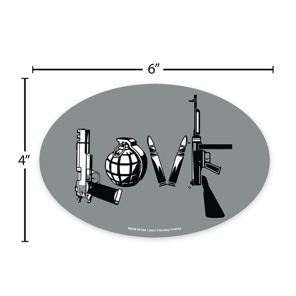 Gun Love 6x4 Oval Magnet