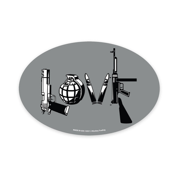 Gun Love 6x4 Oval Magnet