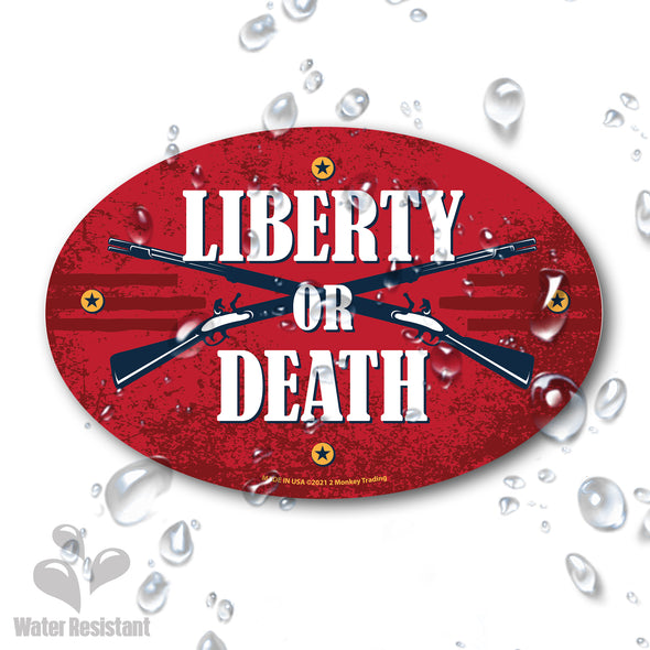 Liberty Or Death Crossed Rifles Oval Decal