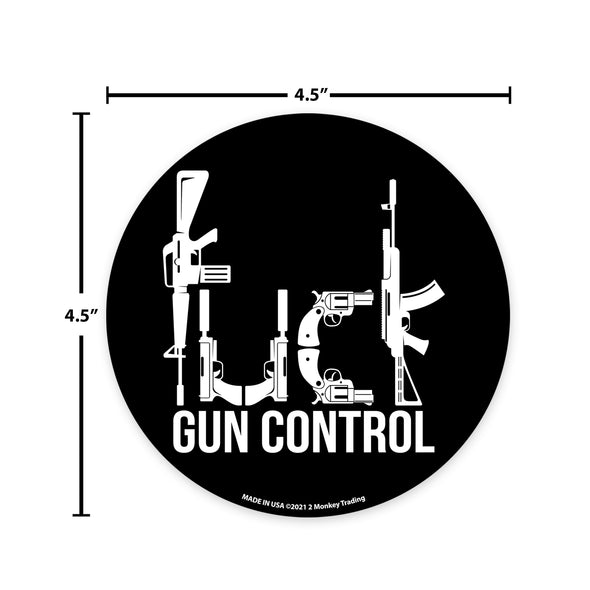 F Gun Control Decal