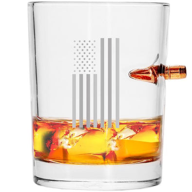 .308 Bullet Whiskey Glass – Draped Flag