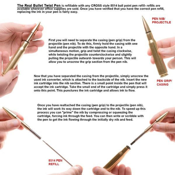 .50 Cal Twist Pen Display with 12 pcs.