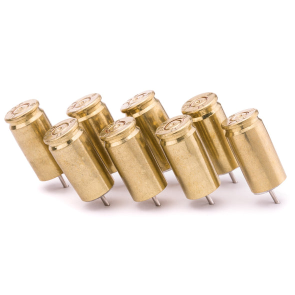 9MM Bullet Push Pins (Pack of 8) - Brass - 2 Monkey Trading LLC