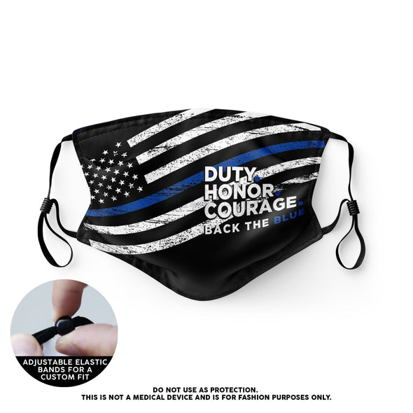 Face Mask - Duty Honor Courage (12 Masks) - 2 Monkey Trading LLC