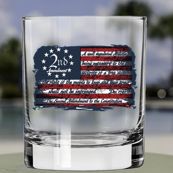 Whiskey Glass - 2nd Amendment Word Flag