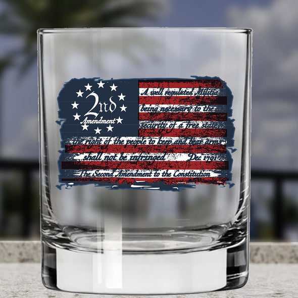 Whiskey Glass - 2nd Amendment Word Flag