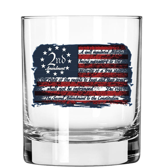 Whiskey Glass - 2nd Amendment Word Flag