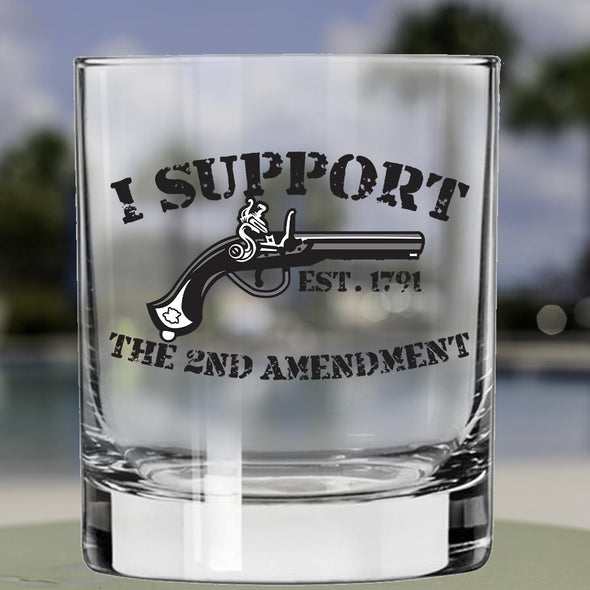 Whiskey Glass - I Support the 2nd Amendment Percussion Pistol - 2 Monkey Trading LLC