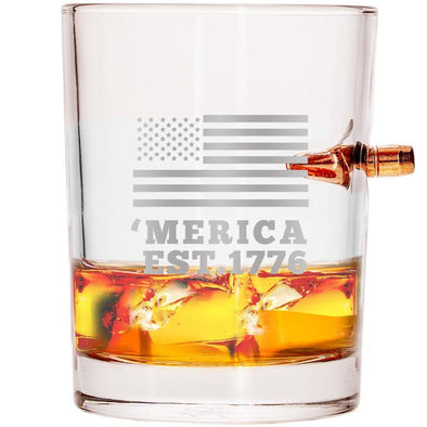 .308 Bullet Whiskey Glass – ‘Merica EST. 1776