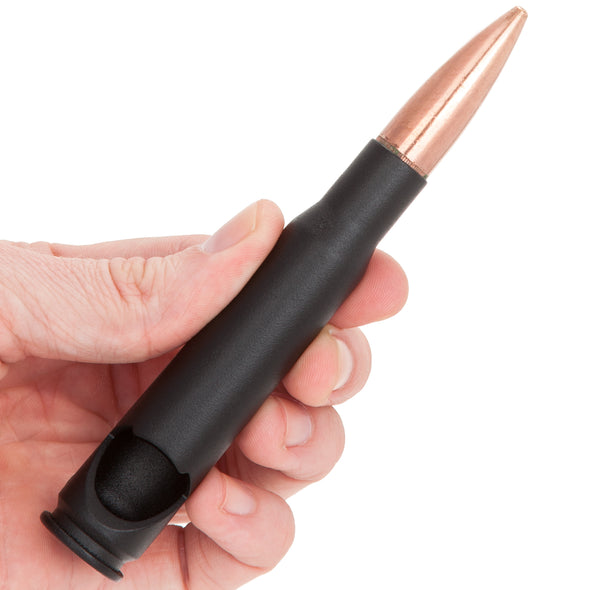 50 Caliber Bullet Bottle Opener in Matte Black - Poly Bag Packaging - 2 Monkey Trading LLC