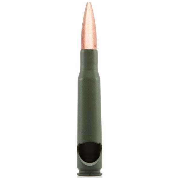 50 Caliber Bullet Bottle Opener in Olive Drab - Blister Pack Packaging - 2 Monkey Trading LLC