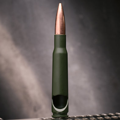 50 Caliber Bullet Bottle Opener in Olive Drab - Blister Pack Packaging - 2 Monkey Trading LLC