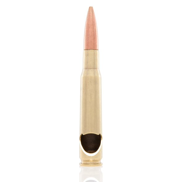 50 Caliber Bottle Opener in Brass - Poly Bag Packaging - 2 Monkey Trading LLC
