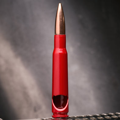 50 Caliber Bullet Bottle Opener in Red - Poly Bag Packaging - 2 Monkey Trading LLC