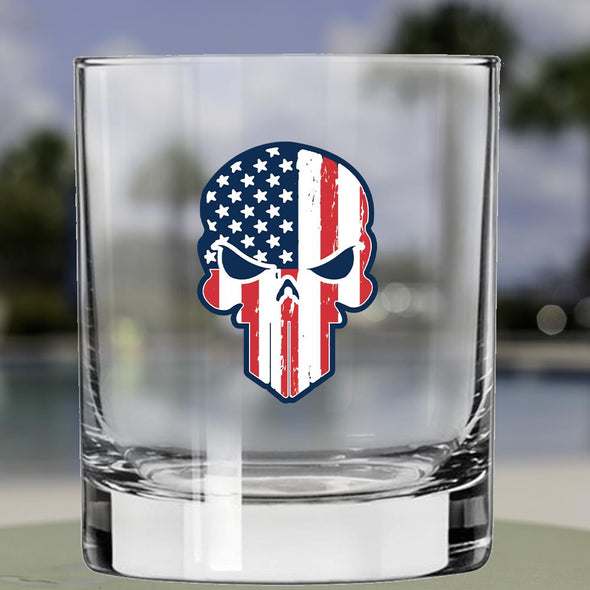 Punisher - Color - Whiskey Glass - 2 Monkey Trading LLC