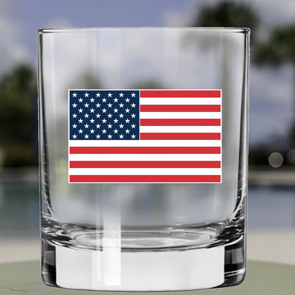 Whiskey Glass - American Flag RWB