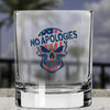 Whiskey Glass - No Apologies Skull - 2 Monkey Trading LLC