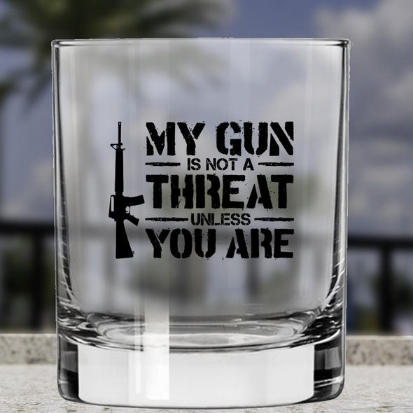 Whiskey Glass - My Gun is Not a Threat - 2 Monkey Trading LLC