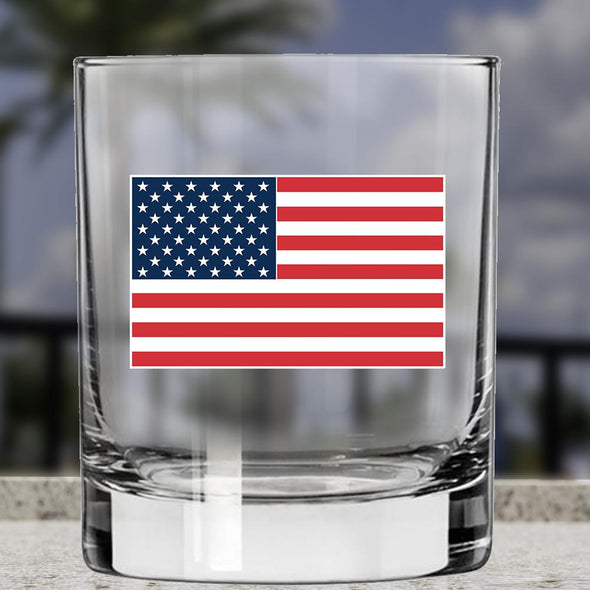 Whiskey Glass - American Flag RWB - 2 Monkey Trading LLC