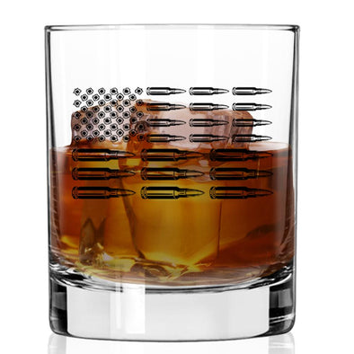 Whiskey Glass - Bullet Flag - 2 Monkey Trading LLC