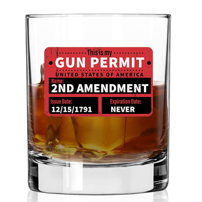 Whiskey Glass - Gun Permit Color - 2 Monkey Trading LLC