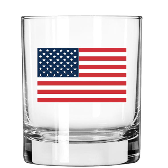 Whiskey Glass - American Flag RWB - 2 Monkey Trading LLC