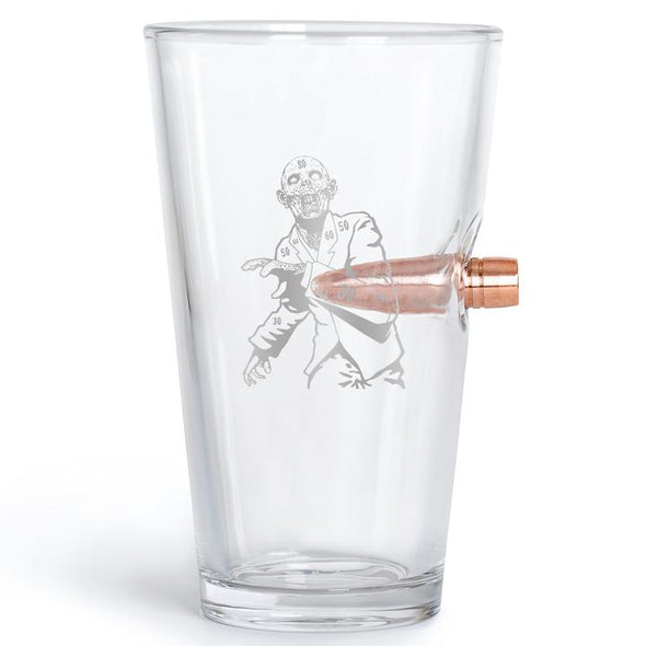 .50 Caliber Bullet Pint Glass - Zombie Target
