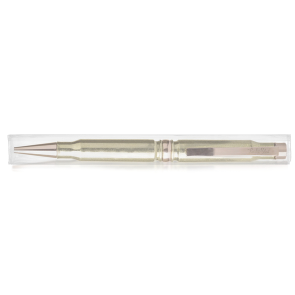 .308 Retractable Twist Pen in Polished Brass Poly Bag Packaging - 2 Monkey Trading LLC