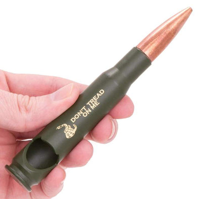 .50 Caliber Bullet Bottle Opener Spirit Series - Don't Tread on Me Olive Drab Poly Bag Packaging - 2 Monkey Trading LLC